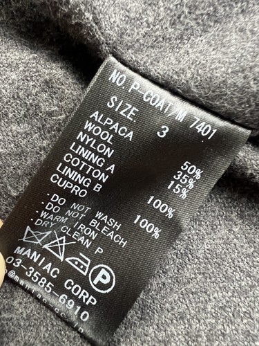 LGB Peacoat Jacket Women's 3 ALPACA Wool Blend Double Breasted Le Grand Bleu - Picture 6 of 11