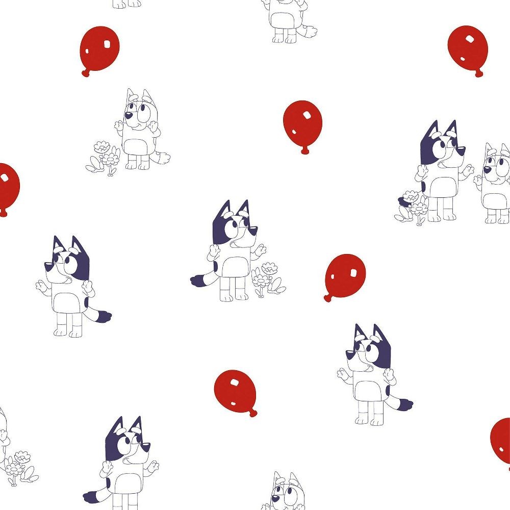 Disney Bluey Keepy Uppy Kids Отклеивает и приклеивает белые обои