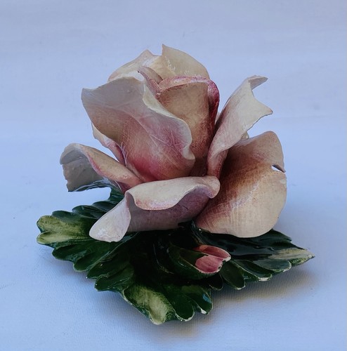 Vintage Capodimonte rosa Rose Kerzenhalter Figur Handarbeit Italien, SIEHE BILDER - Bild 5 von 12