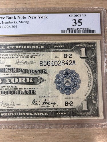 US 1918 $1 FRBN Eagle New York FR 712 PCGS 35 Ch VF - Picture 4 of 6