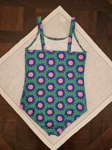 Boden Girls' One-Piece Swimsuit Size 8/9 Fun Printed Sunflower Geometric Green - Picture 6 of 12