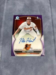 Mac Horvath 2023 Bowman Draft Chrome Auto CDA-MH Purple Refractor /250 ORIOLES