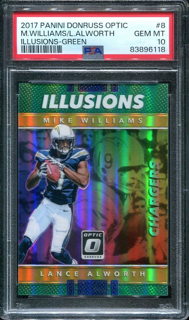 2017 Mike Williams/Lance Alworth PSA 10 Donruss Optic Illusions Green /5 #8 LAC