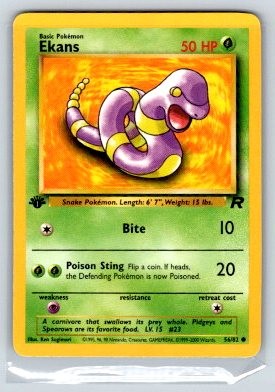Ekans 1st Edition Common Team Rocket 56/82 NM