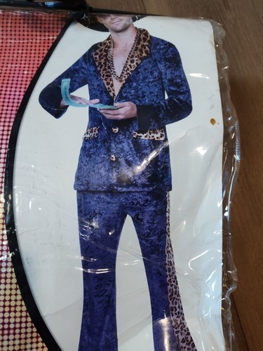 Geist Halloween Herren Zuhälter Jacke Hose Hut Kette Komplettset Kostüm Gr. L - Bild 8 von 13