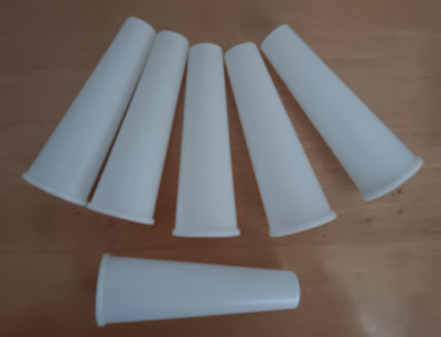 EMPTY Serger Sewing Thread Cone Spools Lot Of 6 White Plastic