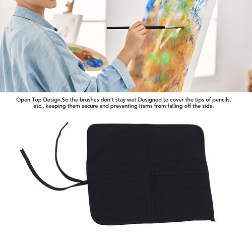 Roll Up Paint Brush Holder 22 Slot Canvas Open Top Design Spacious Capacity - Picture 18 of 24