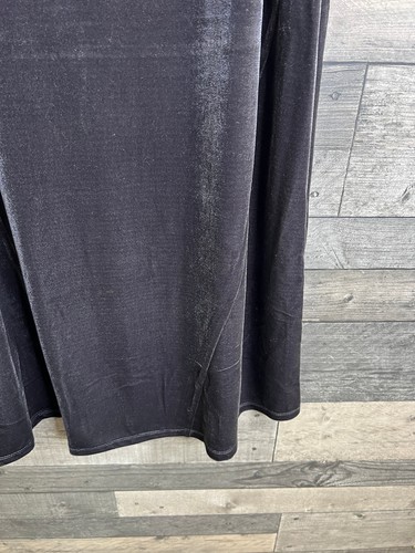 Falda Midi Terciopelo Monzón Talla Pequeña Gris Viola Acampanada Evento Terciopelo Gótico - Imagen 5 de 9