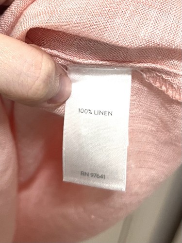 J JILL Love Linen Pink Button Up Shirt Women XL Long Sleeve Back Seam - Picture 5 of 8