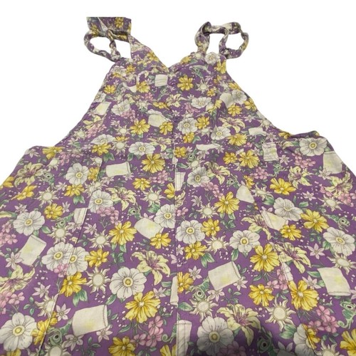 Disney Princess Linen Blend Overall Short Floral Size Small - Picture 4 of 6