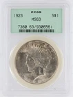 1923 Peace Silver Dollar PCGS MS63 S$1 Philadelphia Minted No Reserve