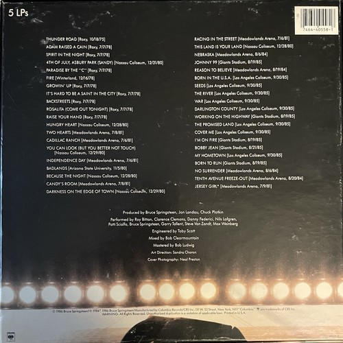 Bruce Springsteen & The E Street Band Live 1975-85 5xLP Box Set Columbia C5X 405 - Picture 4 of 22
