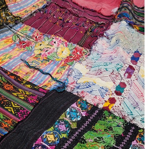 King-Size gemischt Huipile Guatemaltekisches Patchwork Quilt Set - Bild 9 von 9