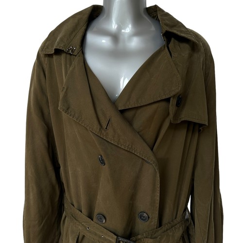 Zara Woman Trenchcoat Grün Zweireiher Jacke mit Gürtel Damen Größe M - Bild 3 von 13