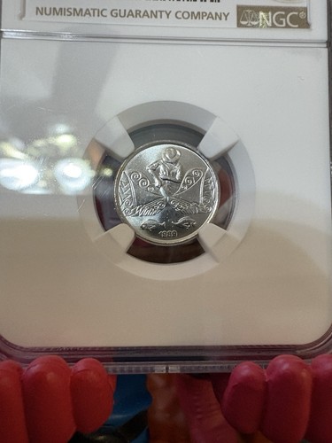 1989 Prova Brazil 5C Brilliant uncirculated NGC - Picture 2 of 3