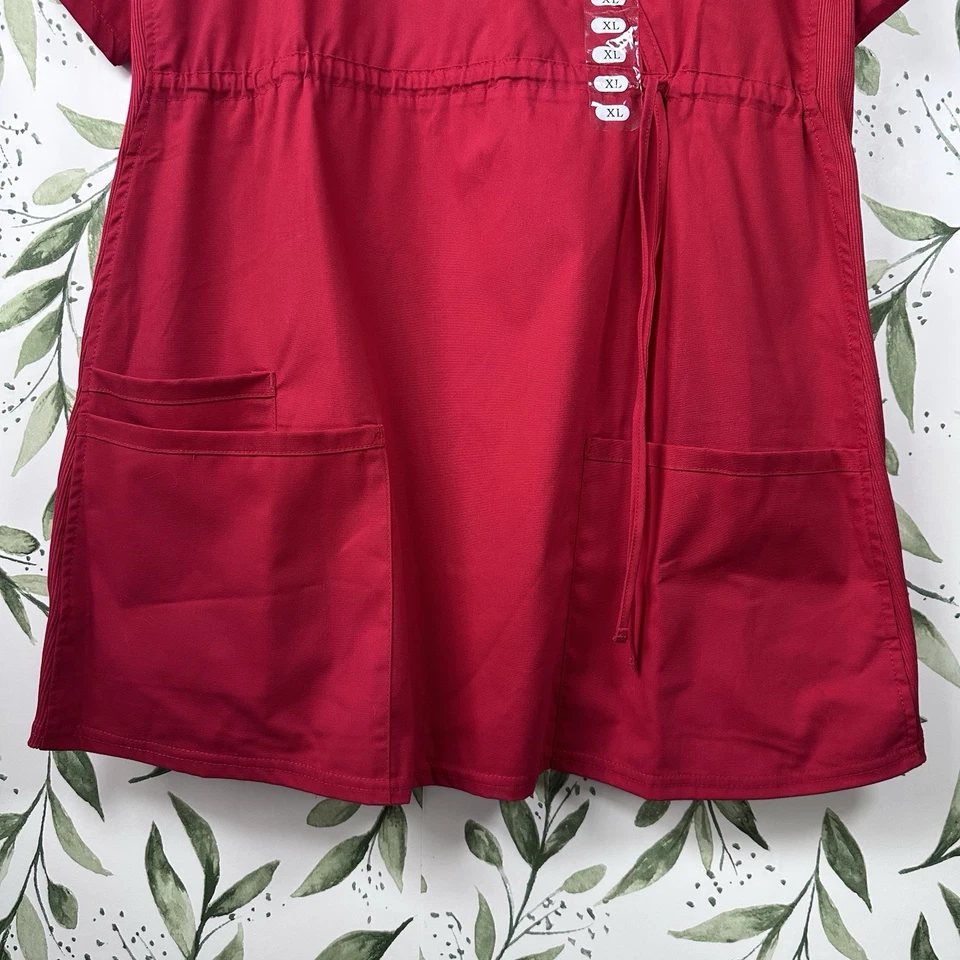 Cherokee Professionals Maternity Mock Wrap Scrub Top. Red. XL. NWT - Image 4 of 4
