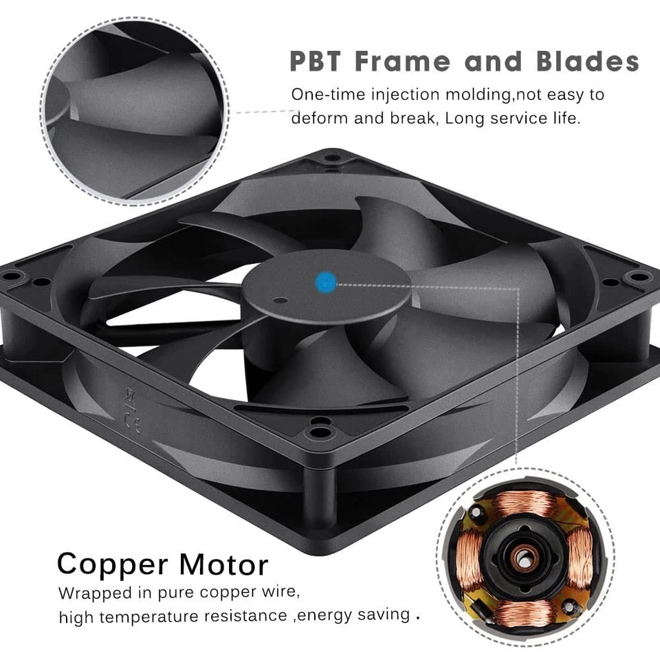 120mm Lüfter 24V PC Lüfter Ventilator für Computer Netzteile Verstärker - Bild 4 von 4