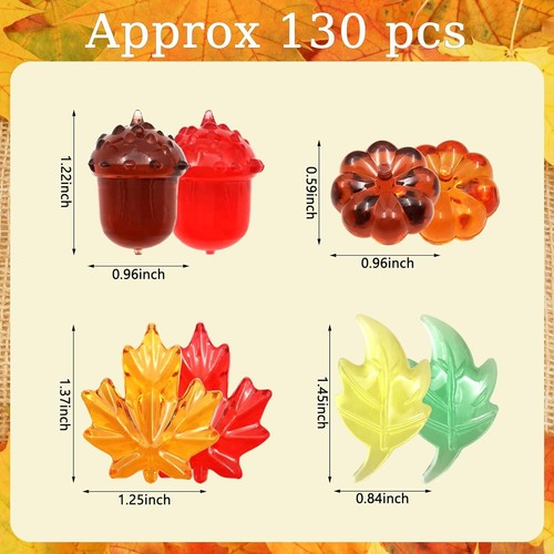 Herbst Vasenfüller für Erntedankfest, 130 Stück Acryl Kürbis Erntedankdeko - Bild 2 von 6