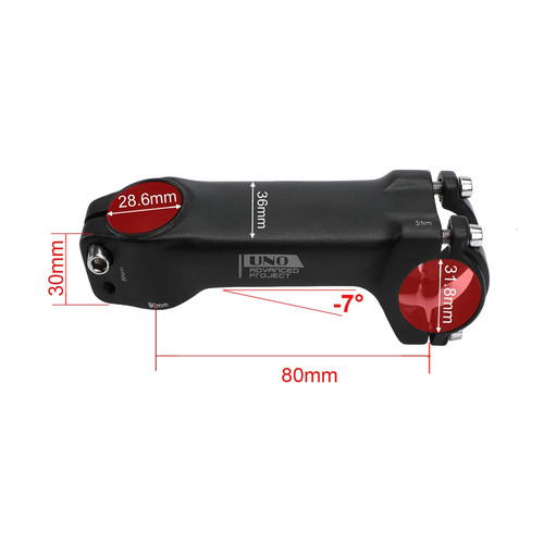 Vástago MTB-7 Grados Integrado Manillar 31.8 Aluminio Bicicleta Varilla 70-120mm Mango - Imagen 15 de 19
