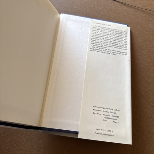 Silmarillion by Tolkien (Hardcover) First UK Edition/Print! 1st/1st! w/ Map! VGC - Picture 16 of 17