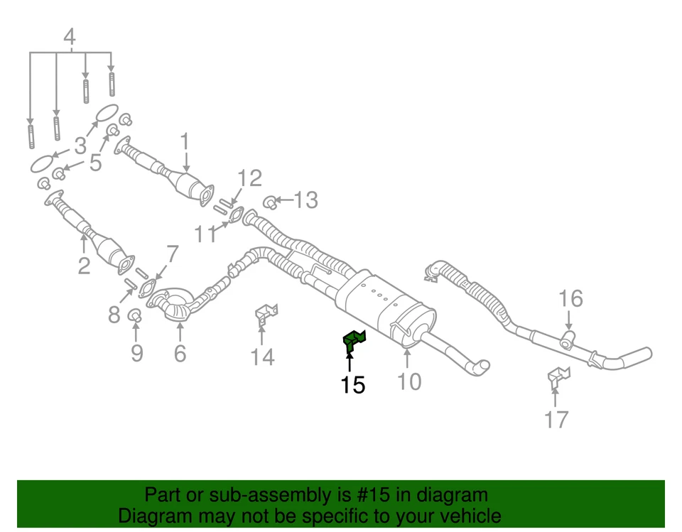 Genuíno Nissan 2004-2024 Nissan - Cabide de sistema de exaustão 20621-ZC00A - Imagem 3 de 3