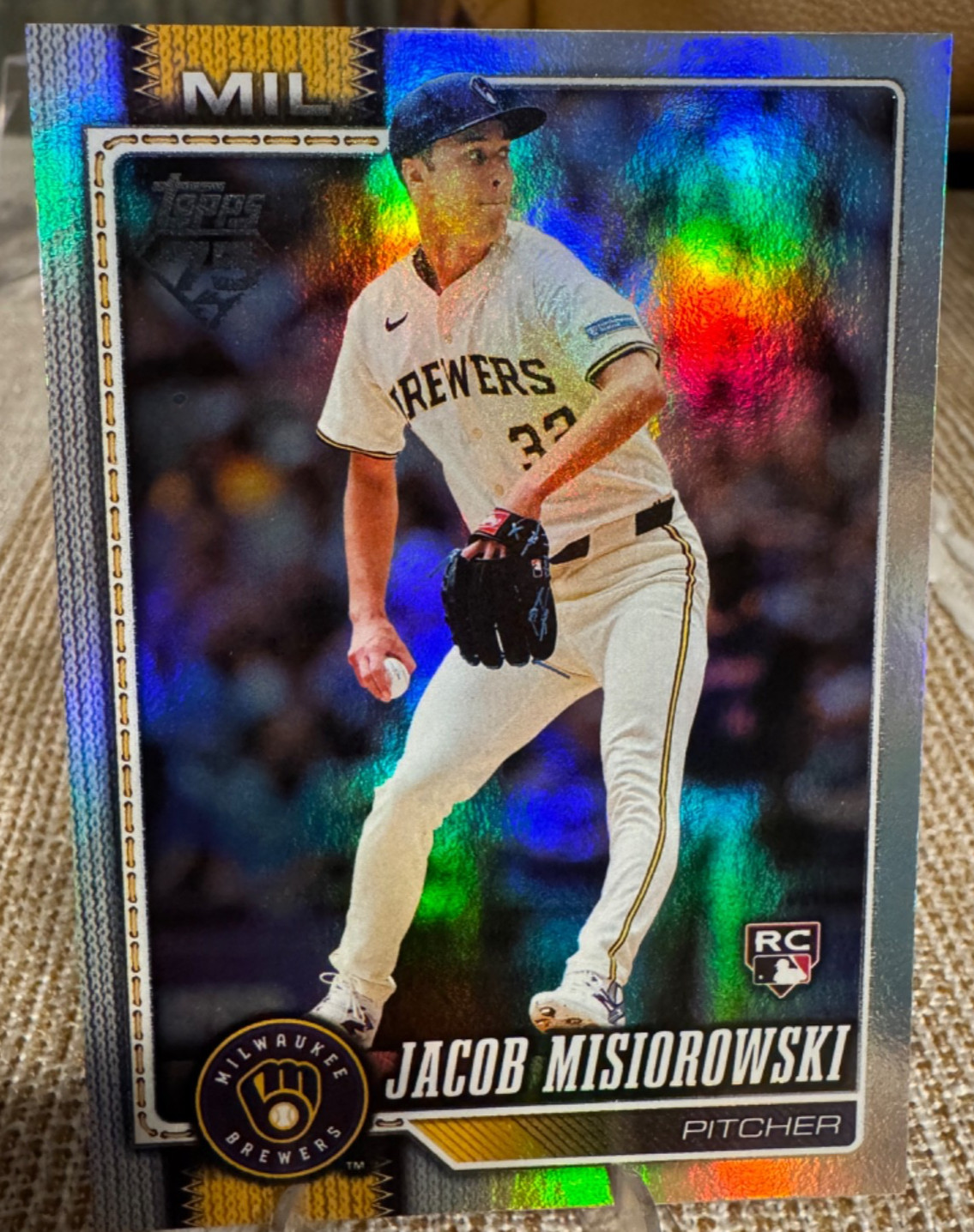 2026 Topps Series 1 Jacob Misiorowski Rainbow Foil Milwaukee Brewers Rookie #10