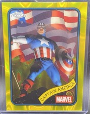2025 Topps Chrome Marvel Yellow Lava Refractor Captain America