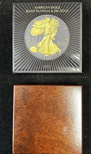 American Eagle 2023 plata EE. UU. - platino negro y oro de 24 k - 265/500 producido - Imagen 4 de 4