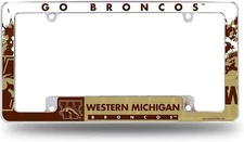 Western Michigan University Broncos Metal License Plate Frame Tag Cover All...
