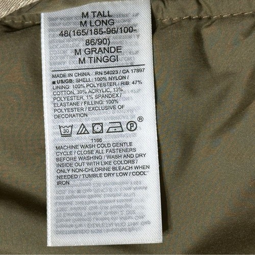 Banana Republic Vintage Bomber Jacket Earthen Dark Olive Green Men’s Size M Tall - Picture 12 of 12