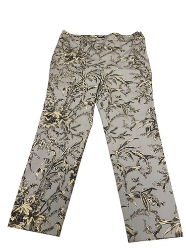Talbots Chatham Ankle Pants Women's Sz 16 Blue Botanical Stretch Side Zip NW0T - Picture 2 of 7