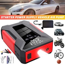 Car Jump Starter Booster Jumper Box Air Compressor Tire Inflator Pump 39800mAh