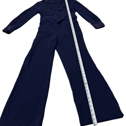 Diane von Furstenberg marineblau Krepp Wickeldetail Margot Overall 8 Medium - Bild 11 von 12