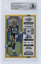 Aaron Rodgers Packers Signed 2022 Panini Contenders Optic Gold 23 #2/10 BAS Card