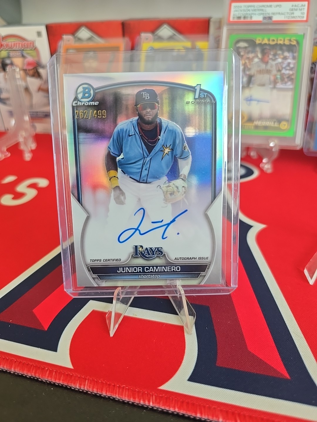 2023 Bowman - Chrome Prospect Autographs Junior Caminero #CPA-JCR Refractor /499
