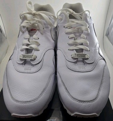Supreme × Nike Air Max 1 '87 SP \"White Nike x Supreme Air Max 1 '87 SP 'Triple White' — Kick Game