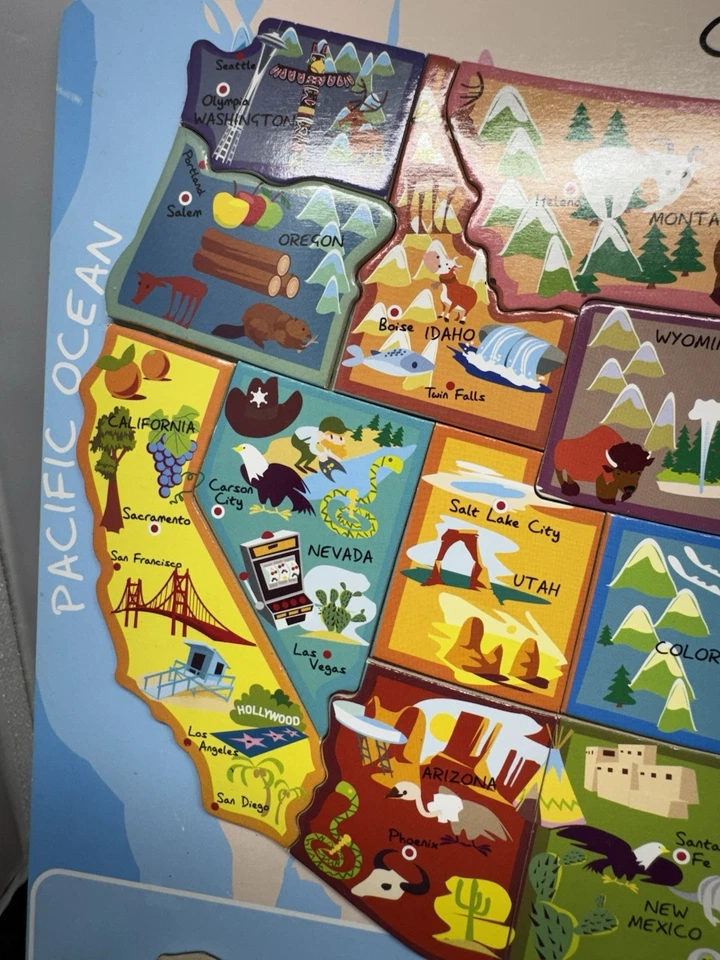 Janod U.S. Puzzle Map of the United States with 50 Magnetic Pieces (19 X 13 ) - Image 2 of 4