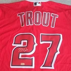 Mike Trout Los Angeles Angels Signed Red #27 Baseball Jersey, Original size L