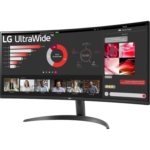 LG 34WR50QK 34" WQHD Curved Ultrawide Monitor 3440x1440 - DisplayPort - 2x HDMI - Picture 2 of 8
