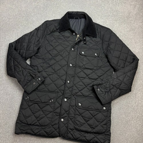Barbour Jacket Adult Small Black Quilted Hunting Country Field Shooting Coat Men - Picture 2 of 9