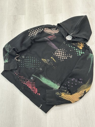 Vintage Y2K Akademiks Multicolor Printed Full Button Hoodie Rare Fits XL - Bild 2 von 12