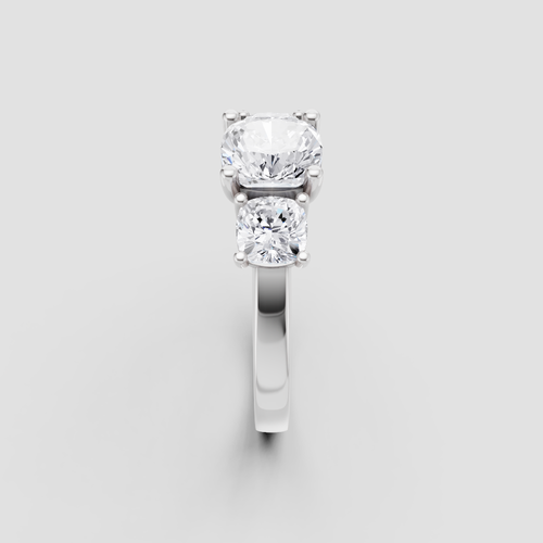 2.00ct Lab-Grown Diamond Ring | Cushion Cut 3-Stone | DEF VVS1 | IGI Certified - Picture 14 of 56