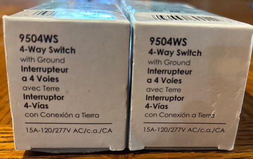 2x Cooper Aspire 4-Way Switch - white satin 15A 9504WS - Picture 2 of 3