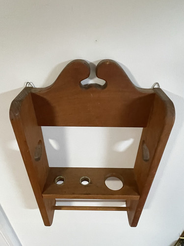VINTAGE heart Cutout Wooden Wall Mounted Shelf With Propagation Station - Picture 3 of 7