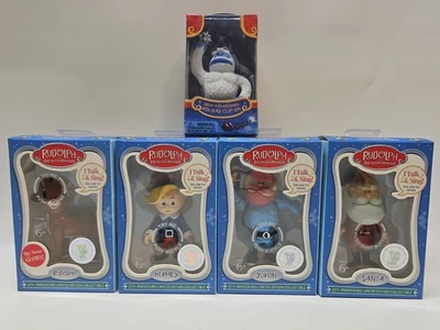 Rudolph 50th Anniversary Talking Figures Set of 4 + Bumble Clip-On NIB Lot Set - Image 1 of 4