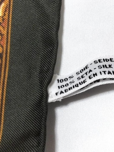 Used Hermes Silk Green and Gold Feather Scarf Size 86cm From Japan 10K - Picture 2 of 5