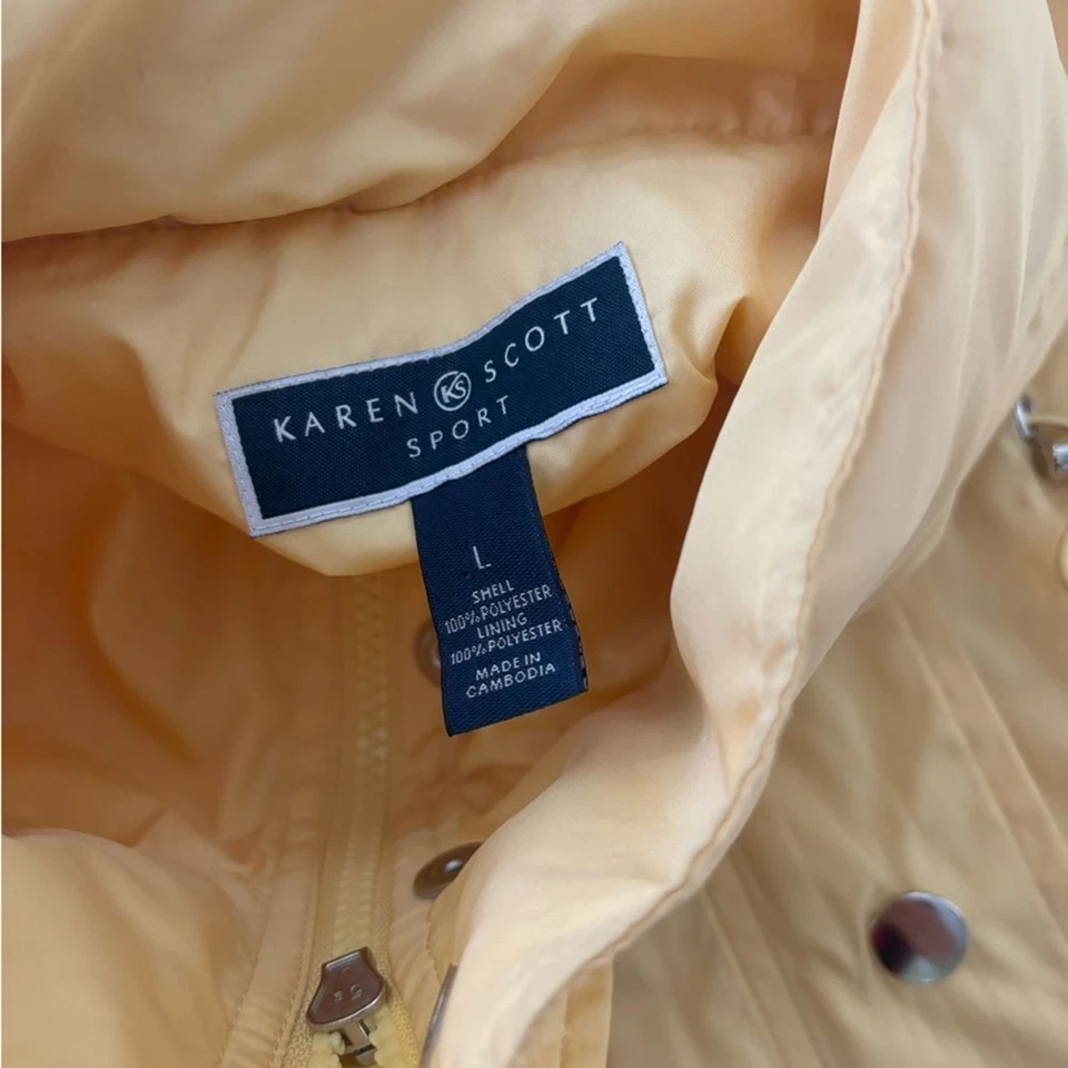 Chaqueta cortavientos ligera amarilla Karen Scott Sport para mujer talla grande Foto 3 de 4