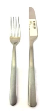 NEW 2 Pieces Cambridge Penelope Sand Satin Stainless Flatware Fork Knife