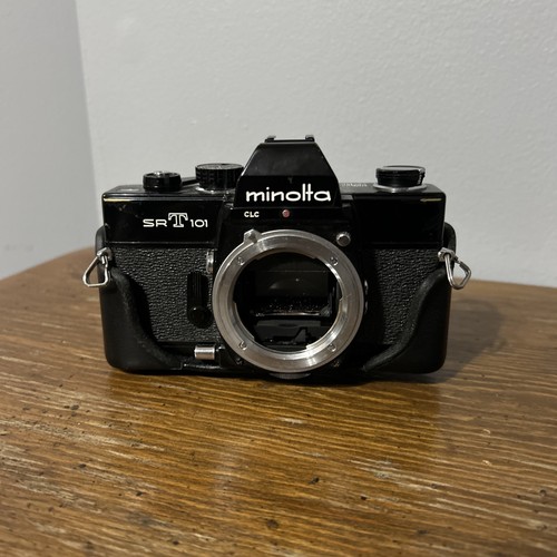 Minolta SRT 101 Film Camera Black 2601043 JAPAN W/ Leather Holster - Picture 11 of 12