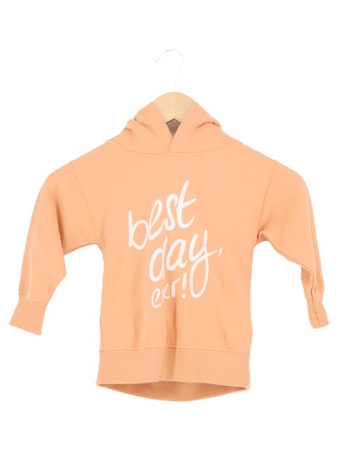 JUVIA Kinder Kapuzenpullover Gr. 92/98 Orange Aufdruck